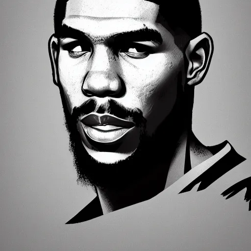 Image similar to Portrait of Celtic's Jayson Tatum, Jayson Tatum as Che Guevara Guerilla, Black and White, digital art, trending on artstation, octane render, inspiring, dignifying