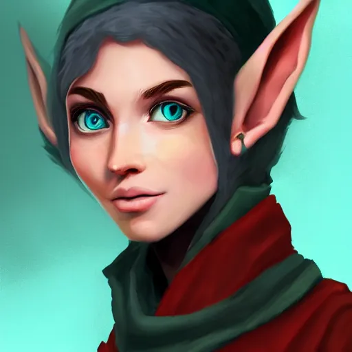 Image similar to Portrait of a young elf wizard, D&D, trending on artstation.