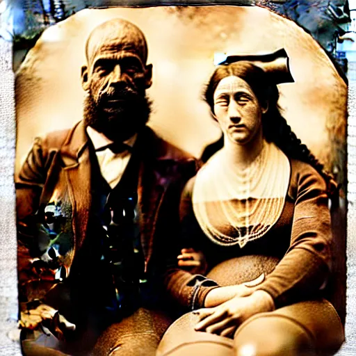 Image similar to tintype photo of homer and marge simpson from the simpsons by julia margaret cameron 1 8 8 0 s, realistic, body shot, sharp focus, 8 k high definition, insanely detailed, intricate, elegant, cherry blossoms, simpsons simpsons simpsons simpsons simpsons simpsons simpsons simpsons