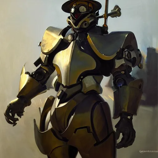 Image similar to greg manchess portrait painting of armored claude monet as overwatch character, medium shot, asymmetrical, profile picture, organic painting, sunny day, matte painting, bold shapes, hard edges, street art, trending on artstation, by huang guangjian, gil elvgren, ruan jia, randy vargas, greg rutkowski