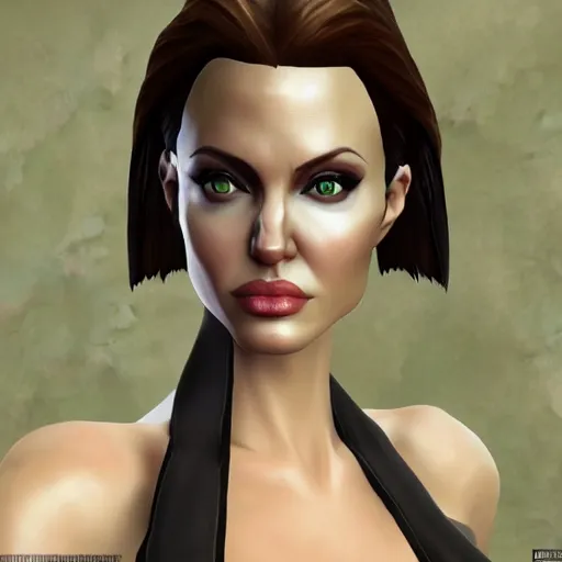 Prompt: angelina jolie dota skin, angelina jolie as a character in the video game dota, 3 d render, video game