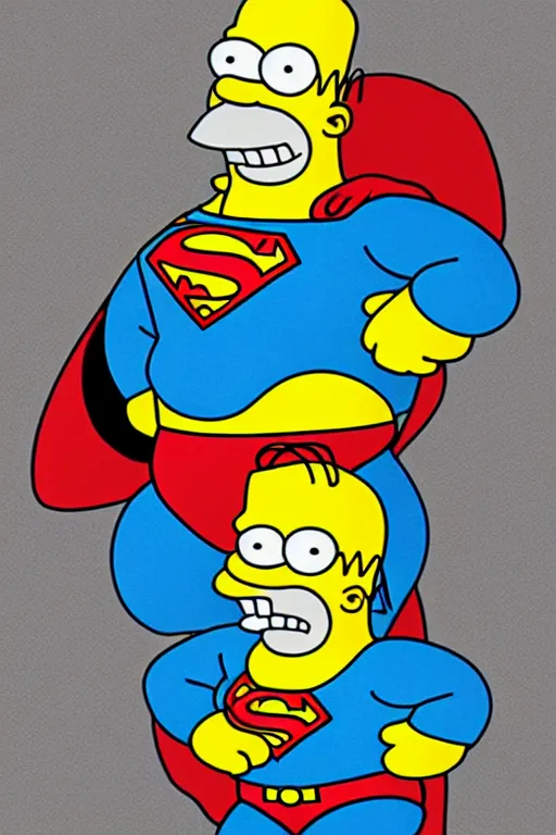 Image similar to homer simpson as superman