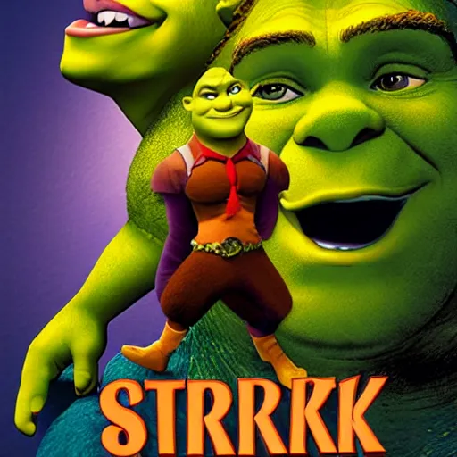 Prompt: Comic Book Cover of Shrek