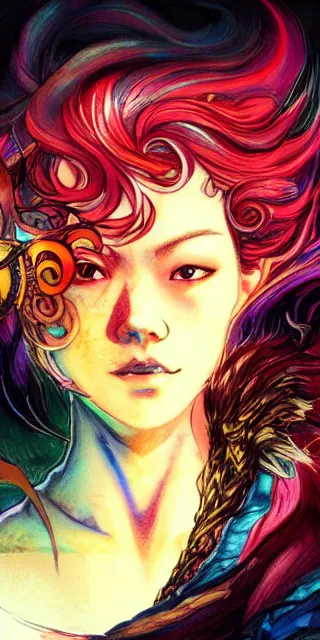 Image similar to beautiful and vivid ross tran and rebecca guay fantasy portrait of a time wizard. trending on artstation 8k hq