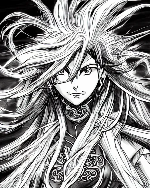 Image similar to Mind Flayers, wind-like hair posing on a boat, black and white, fantasy art, female art, in the style of masami kurumada, illustration, epic, fantasy, intricate, hyper detailed, artstation, concept art, smooth, sharp focus, ray tracing