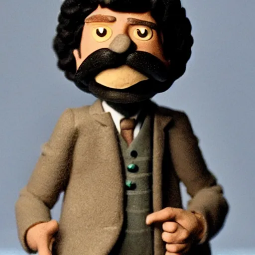 Prompt: a claymation of The Mysterious Stranger from The Adventures of Mark Twain (1985) by Lee Hardcastle