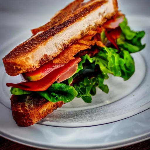 Image similar to close up high resolution photo of a blt, very tasty, food photography, instagram, trending