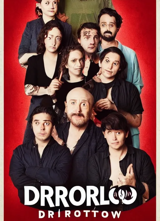 Image similar to poster for a netflix drongo show called drongo, tv show drongo poster