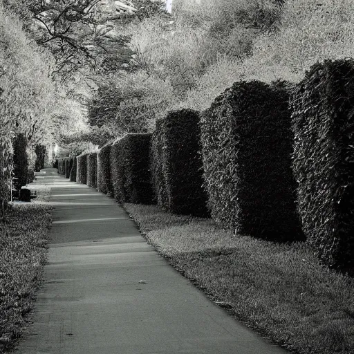 Image similar to Beautiful cameraphone, soft liminal Photograph of a residential road at early morning, lawn, bushes