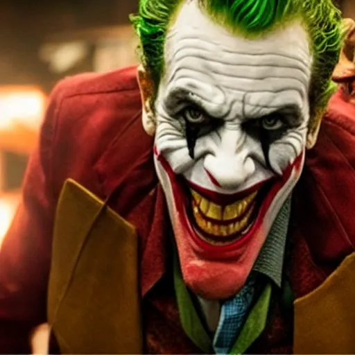 Image similar to film still of Mel Gibson as joker in the new Joker movie