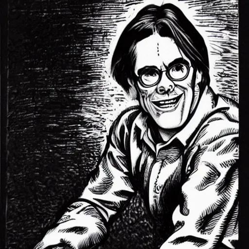 Prompt: Jim Carey drawn by Robert Crumb