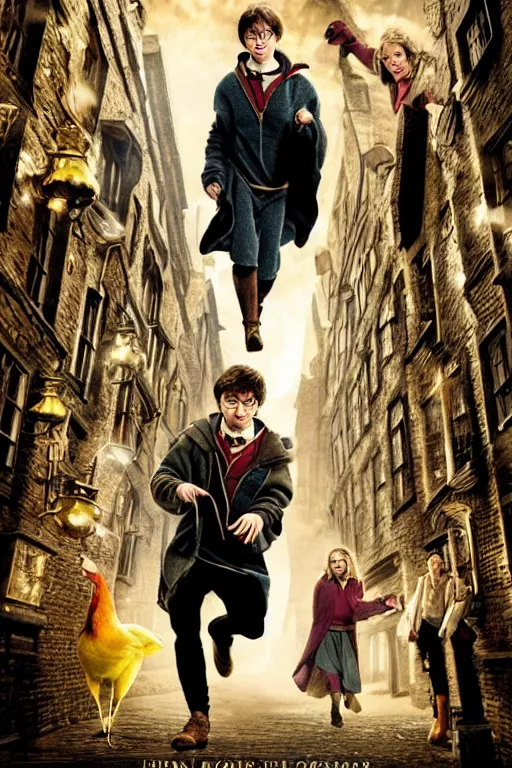 Prompt: harry potter and the golden Goose, movie poster