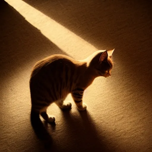 Image similar to cat as a munchkin, cinematic lighting, beautiful composition