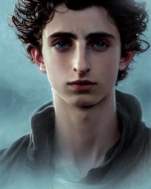 Prompt: beautiful paul atreides timothee chalamet with a three day beard, emperor of the known universe, completely blue eyes, perfect dramatic and dark portrait insanely detailed, concept art, deep focus, intricate, highly detailed, digital painting, artstation, matte, sharp focus, illustration, art by greg rutkowski and alphonse mucha, low angle, dominant eye