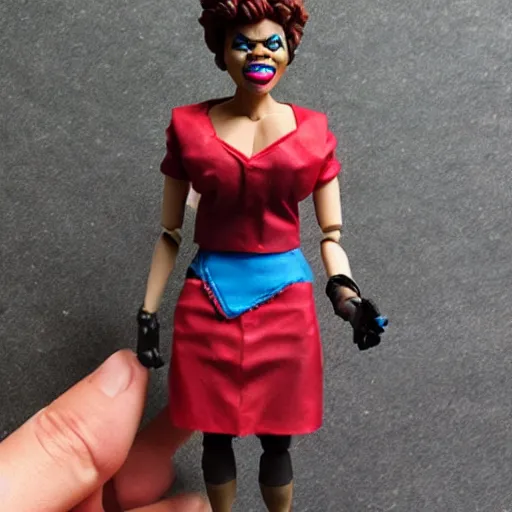 Image similar to maya angelou cosplay architect, stop motion vinyl action figure, plastic, toy, butcher billy style