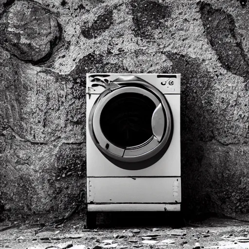 Image similar to An award-winning photo of an ancient washing machine