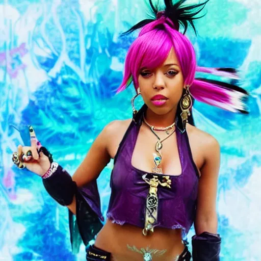 Image similar to Lulu from Final Fantasy X played by Doja Cat
