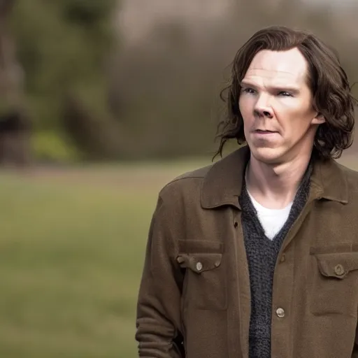 Prompt: Film still of Benedict Cumberbatch as Frank Gallagher, from Shameless