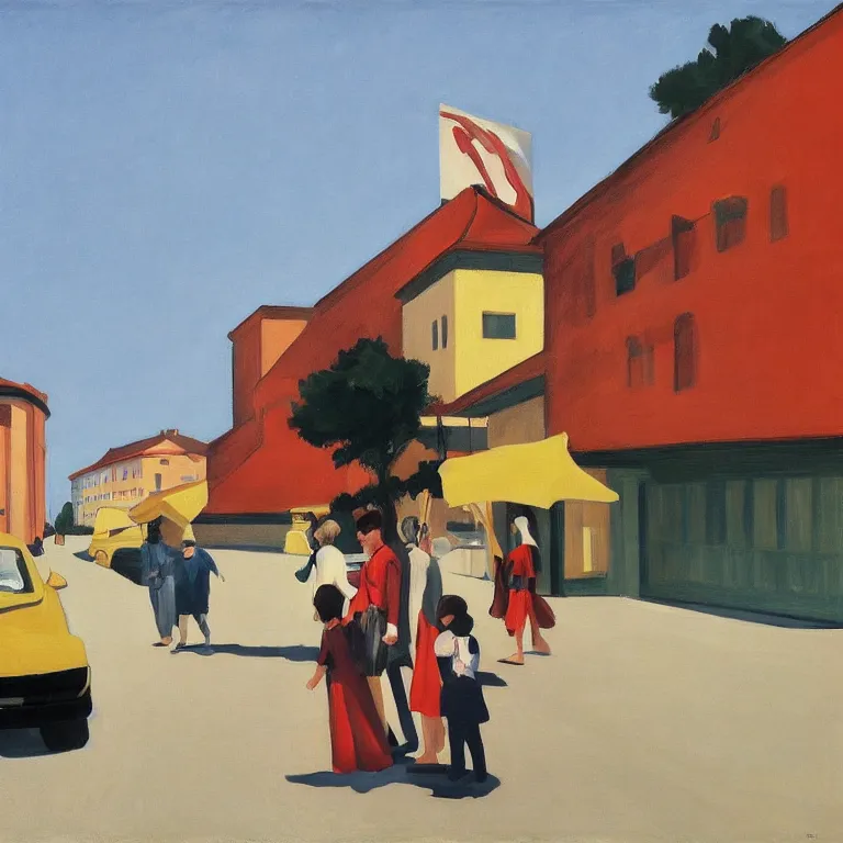 Prompt: dreaming future of südburgenland, painted by Alex Katz, painted by Edward Hopper, airbrush