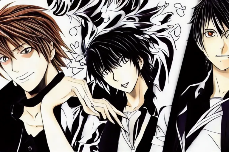 Image similar to Two Anime Handsome Men, Death Note