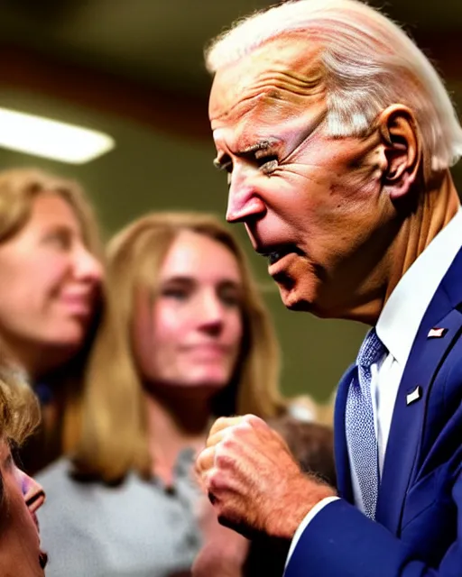 Prompt: joe biden sniffing women and young girls