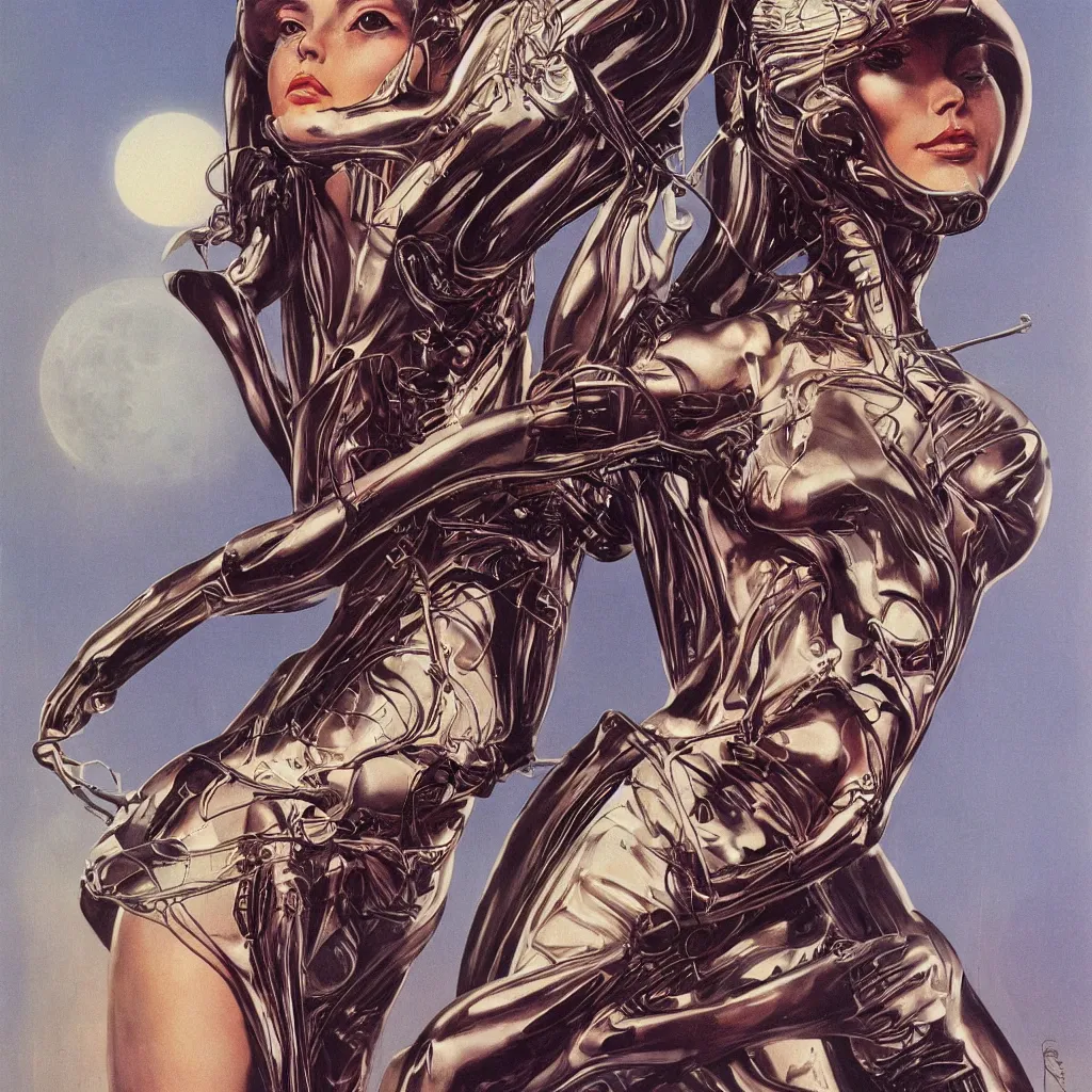 Image similar to anatomical depiction of a beautiful alien femme biology, latex domme, extraterrestrial, sharp focus, by james gurney, by bruce pennington, ornate portrait, high quality