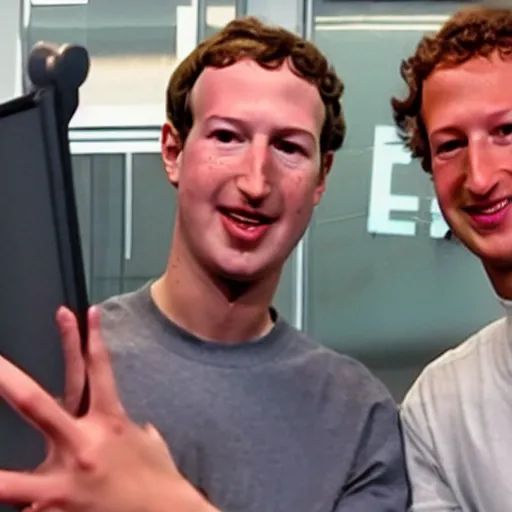 Image similar to steve jobs playing fortnite with mark zuckerberg