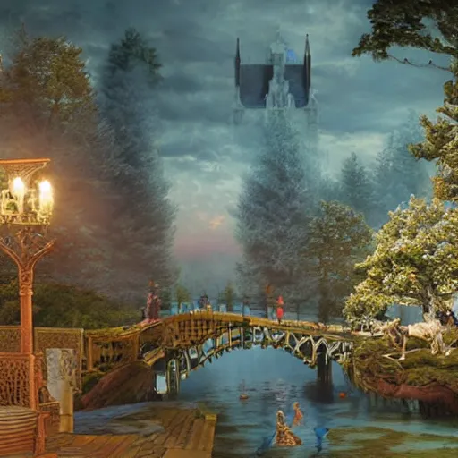 Image similar to realistic renderings of magical scenes, highly detailed