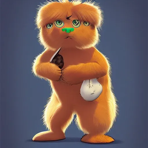 Prompt: A character based on a haggis, cartoon style, soft and cuddly with fur | In the style of Dreamworks | Art by Brian Bolland | Trending on CGSociety | Manga and Anime