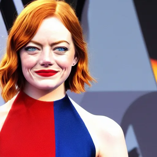 Image similar to Emma Stone as captain America