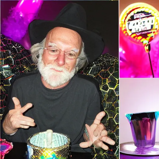 Image similar to Old man still partying like he is in his 20s. Disco