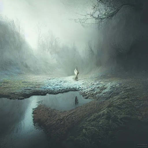 Image similar to michal karcz grunge painting of a beautiful lanscape, underground theme, detailed, elegant, intricate, 4k