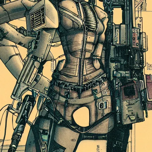 Image similar to android, killer - girl, 1 / 8 katsuya terada, style of cyberpunk, night, city,