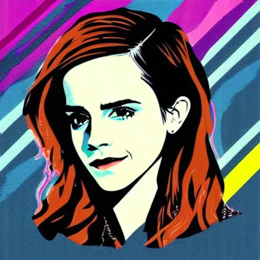 Image similar to Emma Watson, pop-art