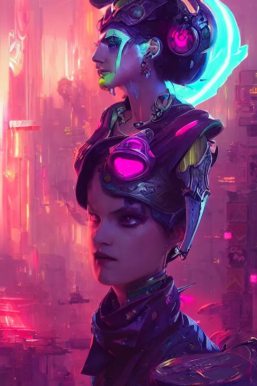 Image similar to morgana from league of legends, cyberpunk futuristic neon. decorated with traditional japanese ornaments by ismail inceoglu dragan bibin hans thoma greg rutkowski alexandros pyromallis nekro rene maritte illustrated, perfect face, fine details, realistic shaded, fine - face, pretty face, masterpiece