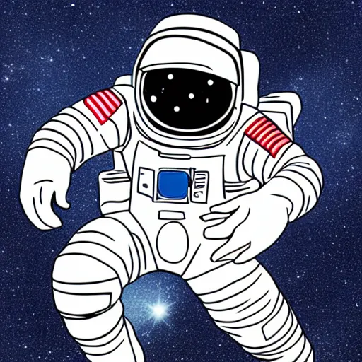 Prompt: create a cartoon of astronaut