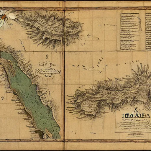 Prompt: A cartographic map of Hawaii in the 1700s, by William Bringham, 8k resolution, photorealistic imagery, heavily detailed