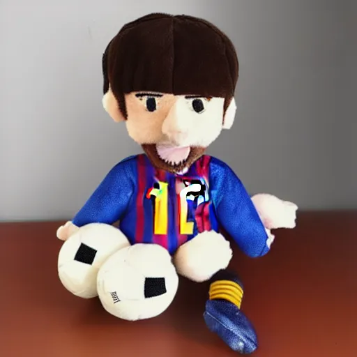 Image similar to Lionel Messi plushie toy