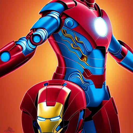 Image similar to iron man, extremely detailed, sharp focus, wide view, full body shot, smooth, digital illustration, by james jean, by rossdraws, frank franzzeta, sakimichan