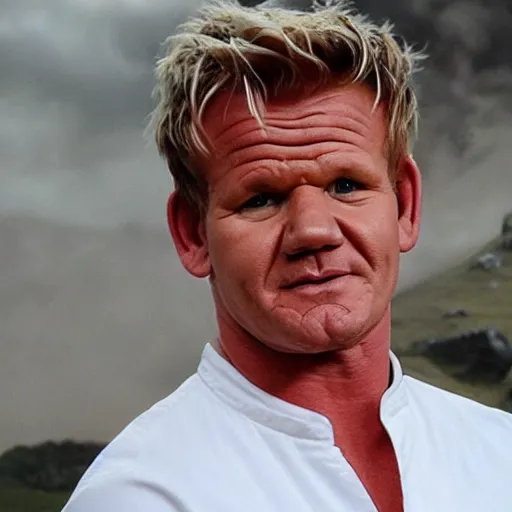 Image similar to gordon ramsay in lord of the rings followship of the ring