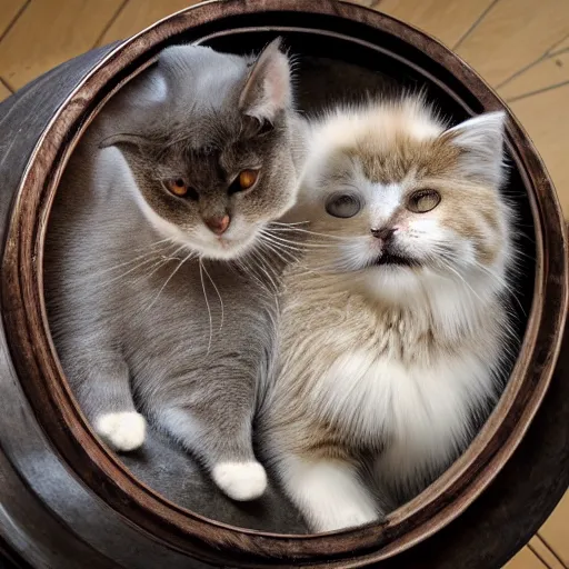 Image similar to a wheel made out of cats, realism, realistic, hyperdetailed, highly detailed, detailed fur, cute, soft