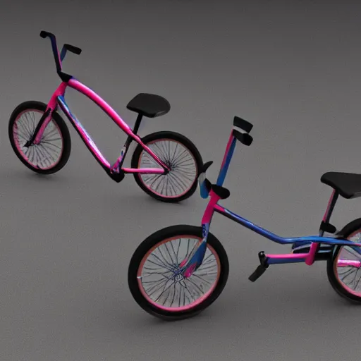 Image similar to a 3 d render of a bmx bike