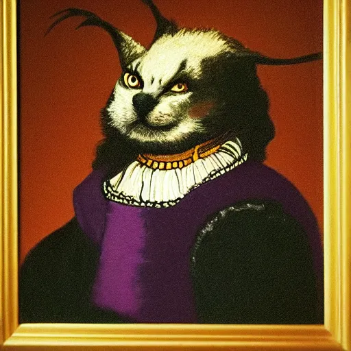 Prompt: bingus as beerus portrait, in the style of rembrandt