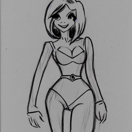 Image similar to milt kahl sketch of victoria justice with kim kardashian body as princess daisy from super mario bros