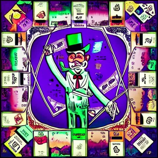 Image similar to the monopoly man dmt psychedelic art