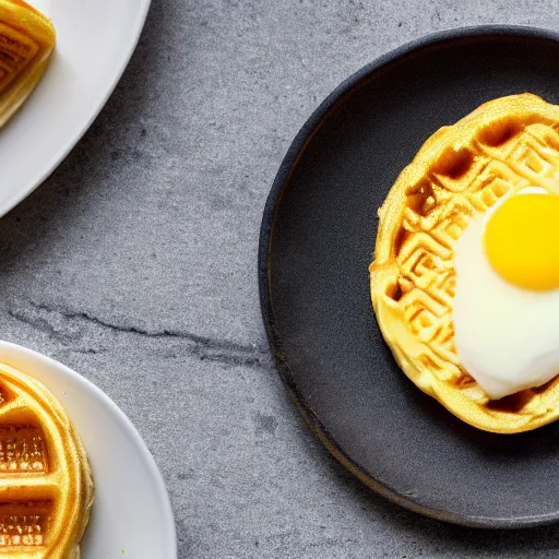 Image similar to golden eggo on a plate