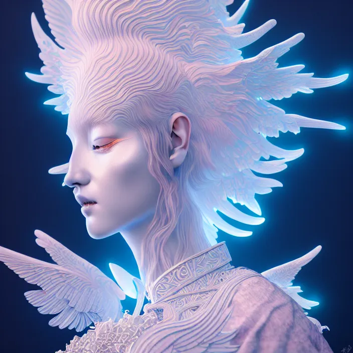 Image similar to stylized art of an psychedelic angelic celestial being by jung gi kim, trending on artstation, winged head, white gold skin, ayahuasca, sacred geometry, esoteric art, watercolor, octane render 8 k