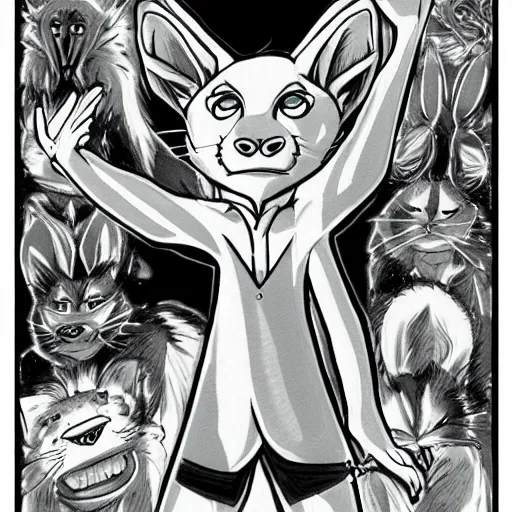 Image similar to Beastars character in the style of 1999 Ken Sugimori art