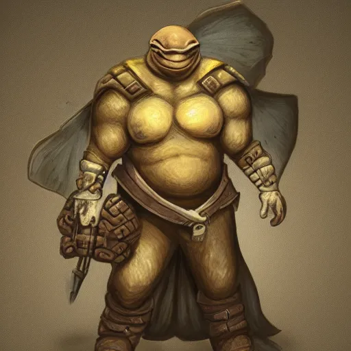 Image similar to anthropomorphic turtle hero by james gurney