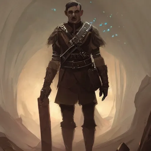 Image similar to adolf hitler as a dark elf in dnd world, epic scene, greg rutkowski